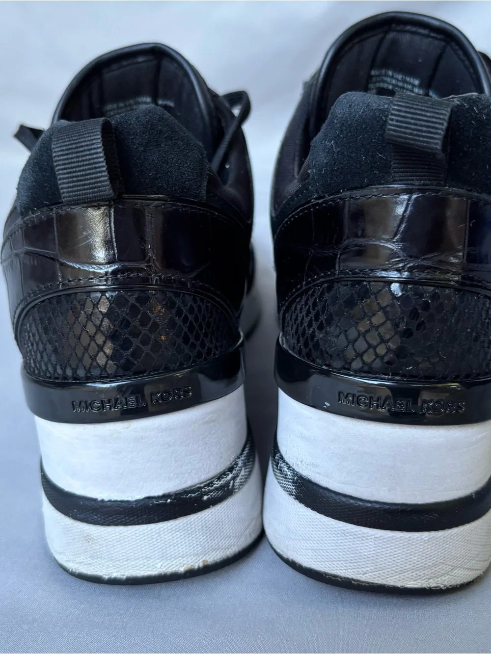 Michael Kors Women’s Black Mixed-Material Sneakers Size 9
